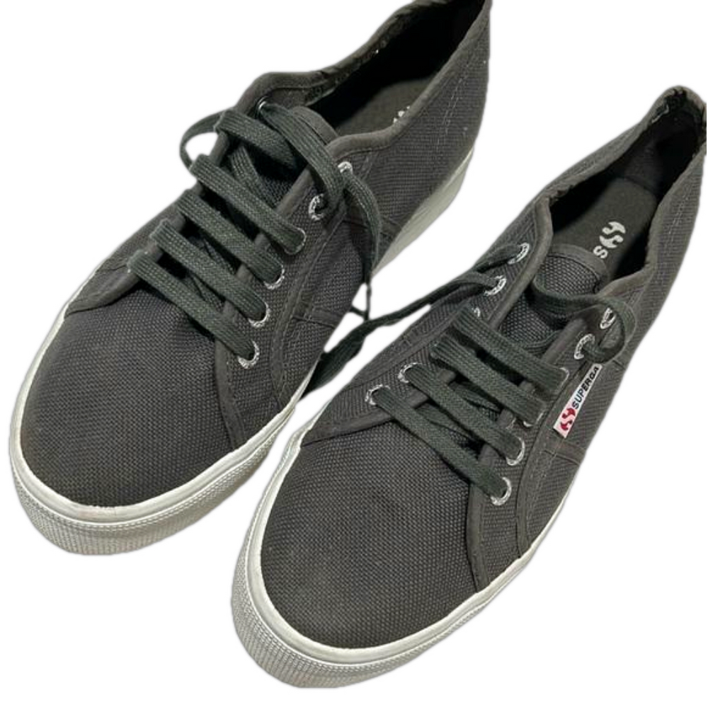 Superga unisex sneakers gray platform size M7-W 8.5 GUC